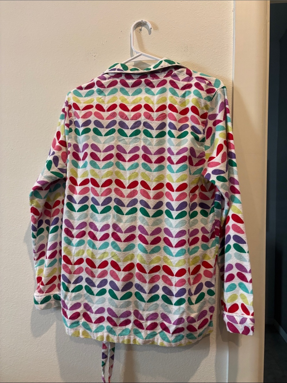 Pottery Barn Teen Colorful Patterned Button-Up Top & Pants Pajama Set Small - Picture 2 of 8